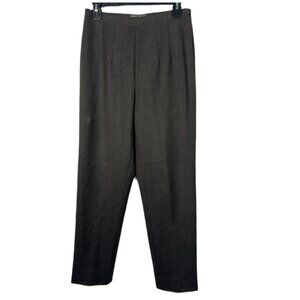 Vintage Brown Elastic Waist Side Wool Womens Trousers Size 4